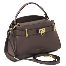 Maisy Leather tote Dark Taupe