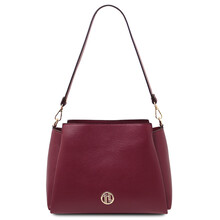 Abby Leather shoulder bag Bordeaux