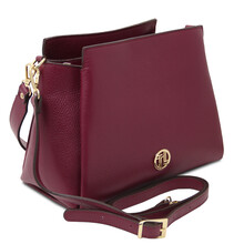 Abby Leather shoulder bag Bordeaux