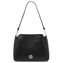 Abby Leather shoulder bag Black