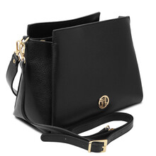 Abby Leather shoulder bag Black