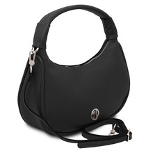 Michelle Leather hobo bag Black