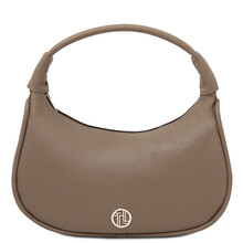 Michelle Leather hobo bag Dark Taupe
