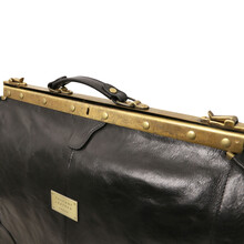 Monica Aged effect Lady leather bag Black