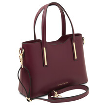 Olimpia Leather tote - Small size Bordeaux