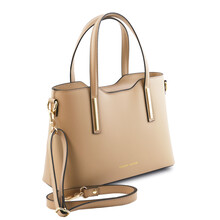 Geanta dama din piele sampanie Tuscany Leather, Olimpia mica
