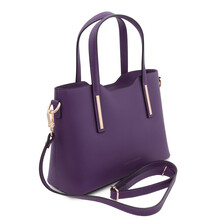 Geanta dama din piele violet Tuscany Leather, Olimpia mica
