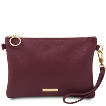 TL Bag Soft leather clutch Bordeaux