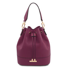 TL Bag Leather bucket bag Bordeaux