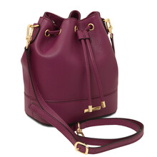 TL Bag Leather bucket bag Bordeaux
