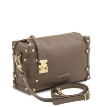 Praline Soft leather duffle bag Dark Taupe