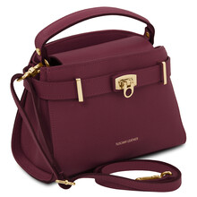Maisy Leather tote Bordeaux