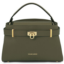 Maisy Leather tote Forest Green