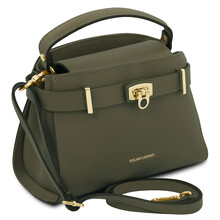 Maisy Leather tote Forest Green