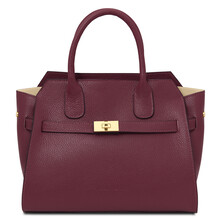 Origami Leather tote Bordeaux