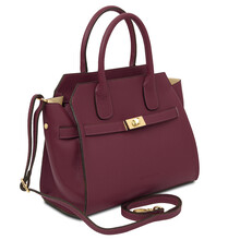 Origami Leather tote Bordeaux