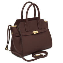 Origami Leather tote Coffee