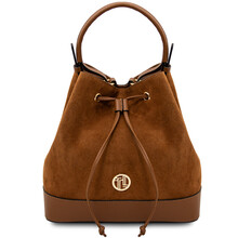 Minerva Leather bucket bag Cognac