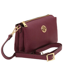 Sia Soft leather clutch Bordeaux