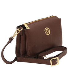Sia Soft leather clutch Coffee