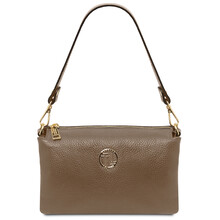 Sia Soft leather clutch Dark Taupe