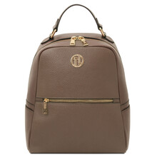 Prisma Soft leather backpack Dark Taupe