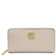 Financier Exclusive zip around leather wallet Beige