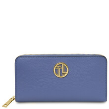 Financier Exclusive zip around leather wallet Blue