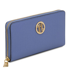 Financier Exclusive zip around leather wallet Blue