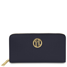 Financier Exclusive zip around leather wallet Dark Blue
