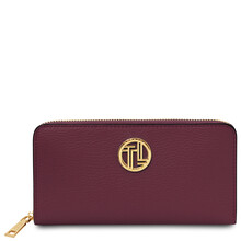 Financier Exclusive zip around leather wallet Bordeaux