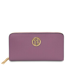 Financier Exclusive zip around leather wallet Lilac