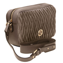 Chantilly Leather shoulder bag Dark Taupe