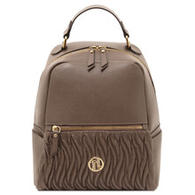 Chantilly Soft leather backpack Dark Taupe