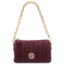 Chantilly Mini bowling leather bag Bordeaux