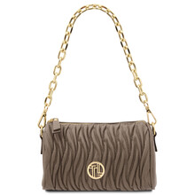 Chantilly Mini bowling leather bag Dark Taupe