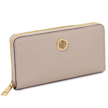 Financier Exclusive zip around leather wallet Beige