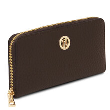 Financier Exclusive zip around leather wallet Coffee