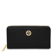 Financier Exclusive zip around leather wallet Black