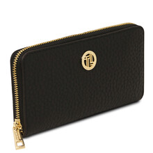 Financier Exclusive zip around leather wallet Black