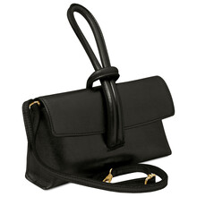 TL Bag Metallic leather clutch Black