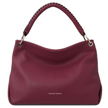 TL Bag Soft leather shoulder bag Bordeaux