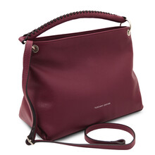 TL Bag Soft leather shoulder bag Bordeaux