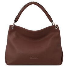 TL Bag Soft leather shoulder bag Coffee