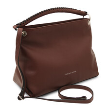 TL Bag Soft leather shoulder bag Coffee