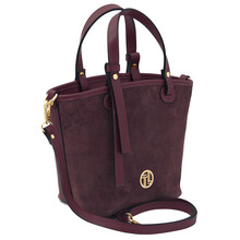 Glacette Suede leather bucket bag Bordeaux