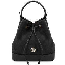 Minerva Leather bucket bag Black