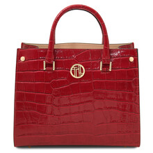 Croque Croc print leather handbag Red