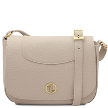 Sella Leather shoulder bag Beige