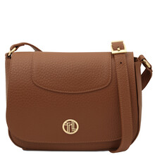 Sella Leather shoulder bag Cognac